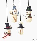 12 Mini SNOWMAN Ornaments/CHRISTMAS Tree/HOLIDAY DECOR/SNOWMEN/Gift/DECORATION