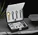 Men's Jewelry Box Case Genuine Black Leather 4 Watch Case w/ Valet