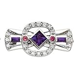 14K White or Yellow Gold Amethyst, Pink Tourmaline and Diamond Brooch (ALSO AVAILABLE WITH OTHER GEMSTONES)