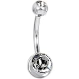 Black Diamond DOUBLE GEM Belly Ring