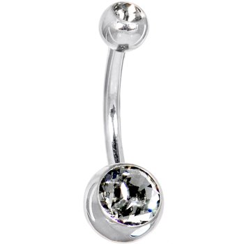 Black Diamond DOUBLE GEM Belly Ring