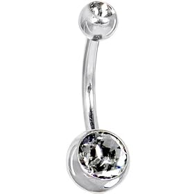 Black Diamond DOUBLE GEM Belly Ring by 