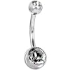 Black Diamond Double Gem Belly Ring
