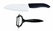 Kyocera 5.5-Inch Santoku Knife, and Y Peeler Set, Black