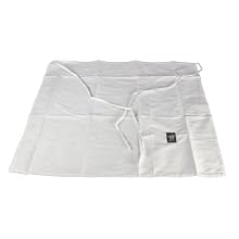 San Jamar 402WA Poly Cotton 2 Sided Bistro Apron, 33" Length x 30" Width, White