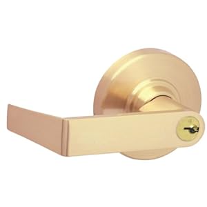 Schlage ND70BDRHO619 Satin Nickel ND-Series Rhodes Commercial ANSI Grade 1 Heavy Duty Keyed Classroom Door Lever Set Less Small Format Core (Core Options Provided) ND70BD-RHO
