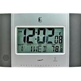 Silver Wall Clock with Radio Control