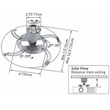 Barkan 90 Projector Ceiling Mount Bracket 360 degree rotation
