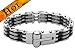 DESIGNER Edelstahl Kautschuk Herren Armband SCHMUCK N´4