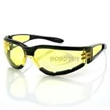 Shield II Sunglass, Black Frame, Yellow Lens