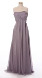 Silver Gray Chiffon Strapless Dress