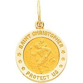 14K Gold Saint Christopher Medal Charm