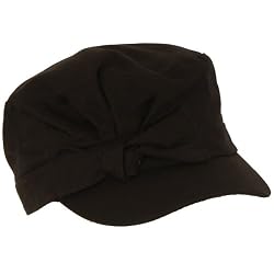 Kids 3-7 years Pleat Cotton Summer Cadet Hat Cap Black
