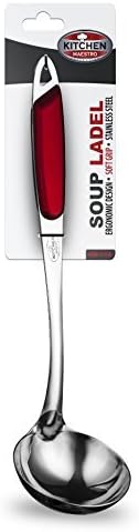 Kitchen Maestro Stainless Steel, Rubber Coated Grip Soup Ladle by Kitchen Maestro