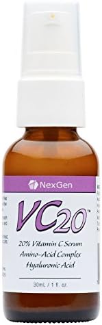 VC20 - Potent 20% Vitamin C Serum with Hyaluronic Acid & a Powerful Amino Acid Complex! VC20 Vitamin C Serum with Hyaluronic Acid Hydrates Skin, Erases Years of Wrinkles, Fine Lines, and Sun Damage.