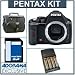 Pentax K-x Digital SLR Camera Body Kit - Black - with 4GB SD Memory Card, 4 AA Nickel Metal Hydride (NiMH) 2900 mAH Rechargeable Batteries with 4-Hour AA & AAA Quick Charger, 110/220 volt. Camera Bag,