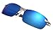 Senchoice Men's Fashion Silver Metal Frame Mirrored Polarized Sunglasses