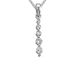 0.25 cts Journey Diamond Pendant - 14kt White Gold LIFETIME WARRANTEE