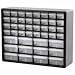 44 Drawer Plastic Cabinet - Grey/Black w/ Transparent Drawers
