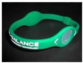 Quantum Value One Power Balance Silicone Sports Wristband Bracelet Green/White Medium