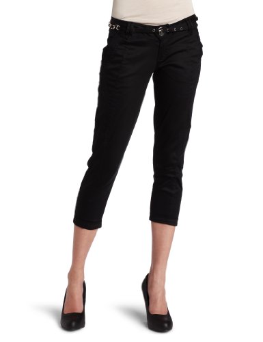 XOXO Juniors Twill Crop With Lace Trim