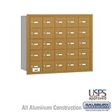 4B+ Horizontal Mailbox - 25 A Doors - Gold - Rear Loading - USPS Access