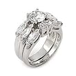 11mm CZ Wedding Set With 7mm CZ Stone