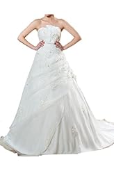 Strapless  Organza Empire Natural   Waistline Lace  Ball Gown Wedding Dress 