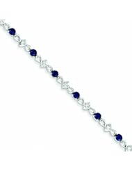 Genuine 14K White Gold White Gold Diamond And Sapphire Bracelet 5 Grams Of Gold 100% Satisfaction Guaranteed.