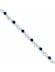 2.8 Carat 14K White Gold Diamond and Sapphire Bracelet