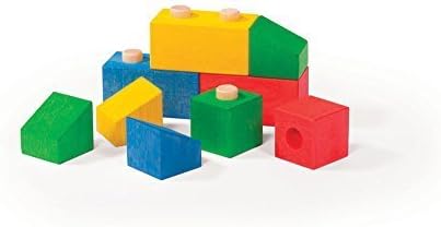 Varis Stacking Blocks 12 Piece Wooden Construction Toy Set For Ages 1+ (Made in Europe)