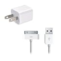 iPhone 3G, 3GS, 4 USB Wall Adapter Charger with USB to Dock Connector cable