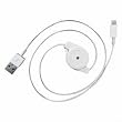 Zeimax (TM) Retractable USB Sync Data / Charging Lightning White 3 Ft Cable for iPhone 5 iPad Mini iPod Touch 5th Gen
