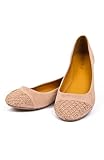 Bamboo Lula-40 Webbed Rhinestone Capped Ballerina Flat - Nude IKS