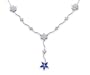 Classic Beauty Marquise & Round Shape Created Sapphire & White CZ Pendant Necklace in Sterling Silver