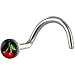 Surgical Steel Black and Red CHERRY Logo Nose Ring