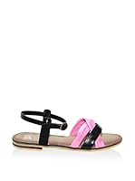 JULIE JULIE Sandalias planas (Negro / Fucsia)