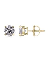 1.8 ct Solitaire Diamond Stud Earrings in Yellow Gold