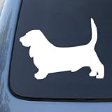 BASSET HOUND - Dog - Vinyl Car Decal Sticker #1489 | Vinyl Color: White