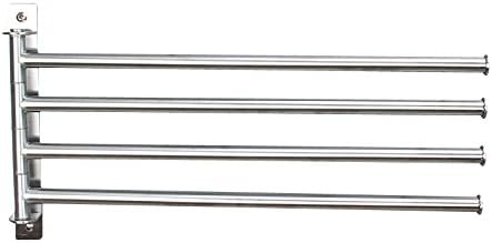 Relaxing Moments Bathroom Swing Arm Towel Bars 4-Arm Wall Mount, Brushed Stainless Steel