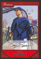 Grady Sizemore, Cleveland Indians, 2007 Bowman Autographed Card