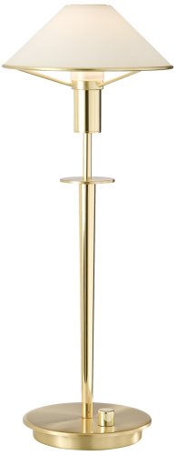 Holtkoetter Solid Brass True White Glass Desk Lamp