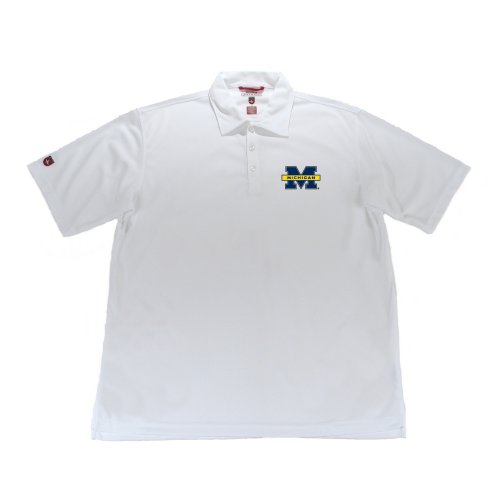 Antigua University of Michigan Excellence Desert Dry White Mesh Shirt