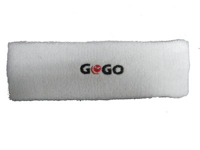 Thick Solid Color Embroidery Headband/ Sweatband - GOGO Logo (Price for One Piece)