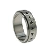 316L Stainless Steel Spinner Ring with Stars, Width: 8mm, Sizes: 9.0-14.0
