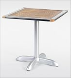 Teak Insert Table Top Aluminum Base Teak Insert Table Top Aluminum Base