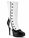 Splendor-130 Spats Sexy Victorian Boots Black/White