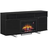 ClassicFlame 26MM9665-NB157 Enterprise Lite Contemporary TV Stand for TVs up to 80", Gloss Black (Electric Fireplace Insert sold separately)