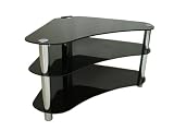Centurion GT7 Black Corner Contemporary Design Flat Screen 26-43 Glass Stand
