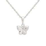 Sterling Silver Children's Butterfly Pendant 13+3